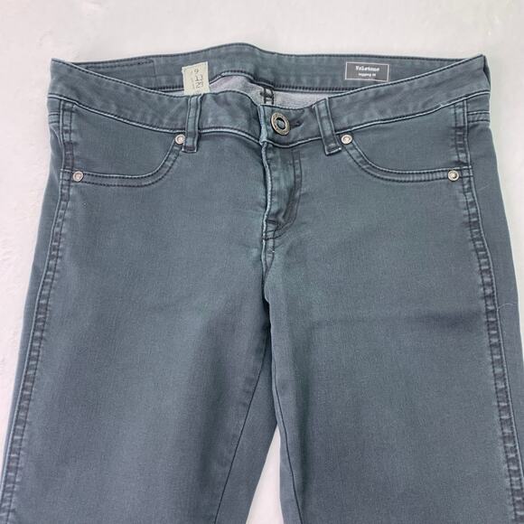 Volcom Juniors Womens Sz 9 Black Gray Stretch Skinny 30" Inseam Denim Jeans - Picture 4 of 12